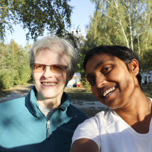 A selfie with Edith (the Swiss lady Priti met at the campsite).